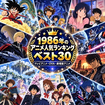 1986年のアニメの人気ランキングベスト30