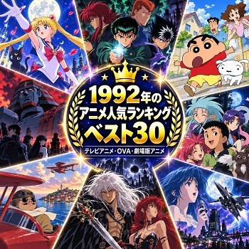 1992年のアニメの人気ランキングベスト30
