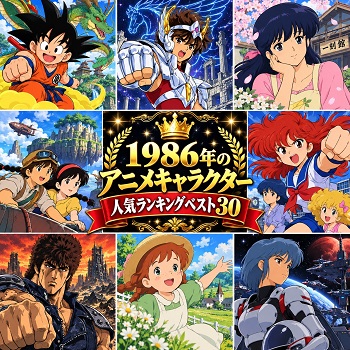 1986年のアニメキャラクターの人気ランキングベスト30