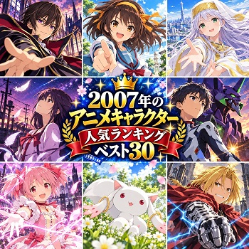 2007年のアニメキャラクターの人気ランキングベスト30